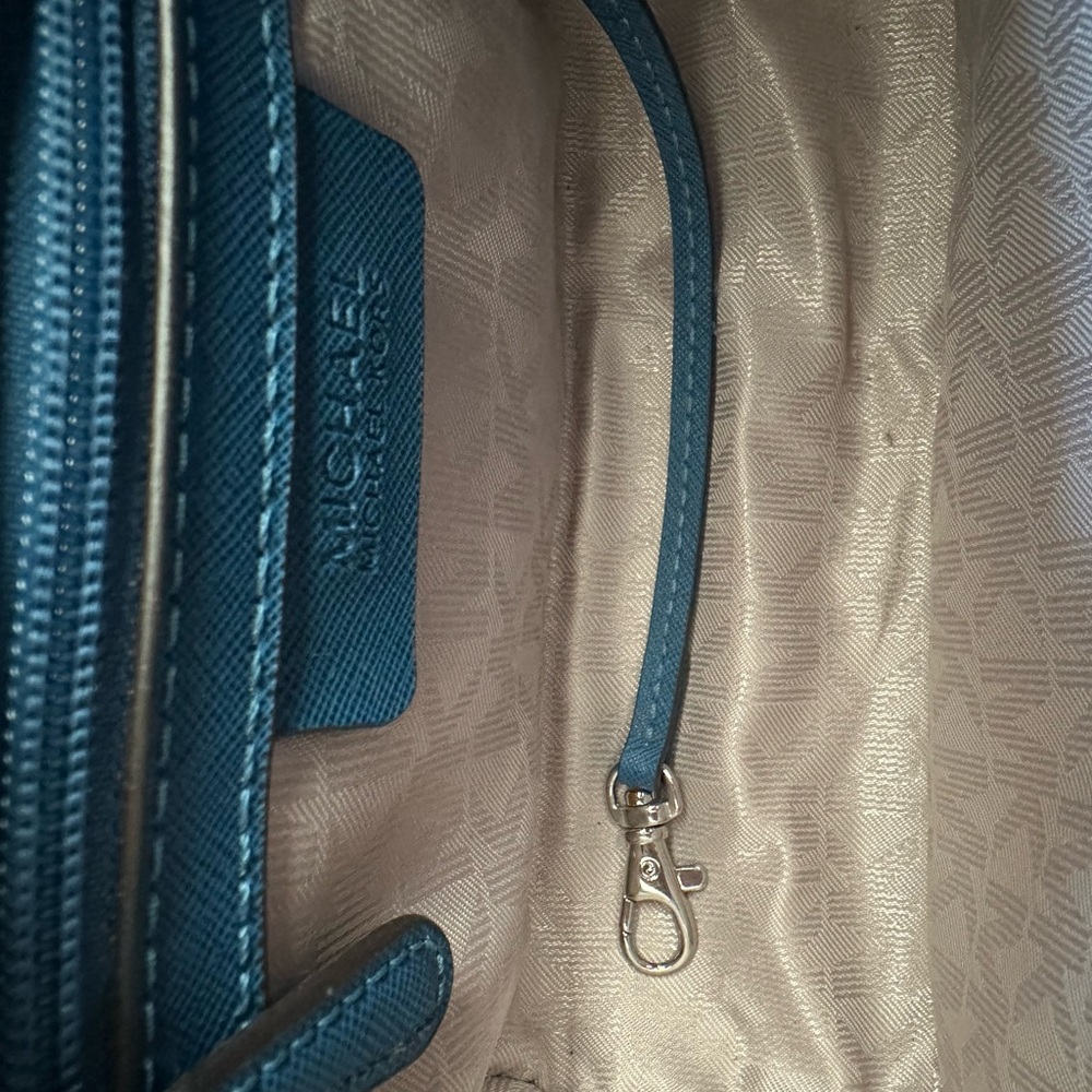 Michael Kors Blue Trapezoid Crossbody Bag with Studded Detailing - Picture 11 of 16